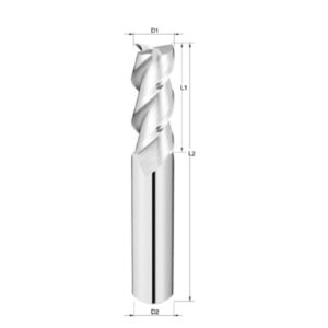 CARBIDE END MILL 3F 5/16″ UNCOATED