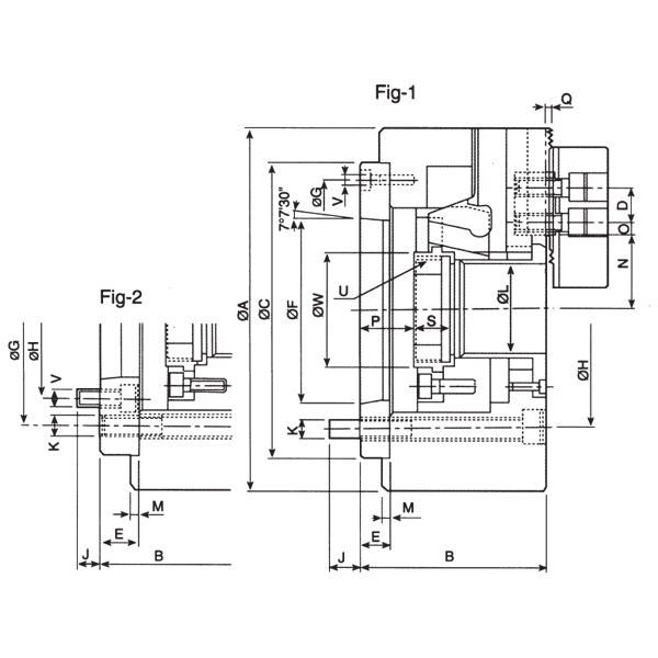 Hydraulic power chuck for CNC Lathe sketch1